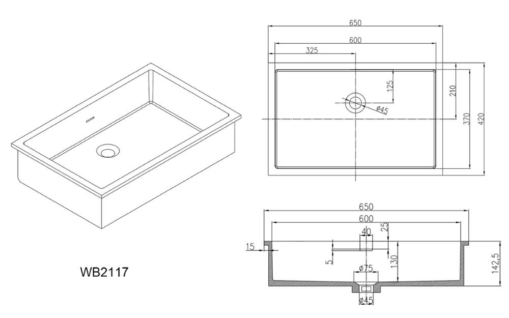 Stone Durable Strong Stains Resistant Non Porous Acrylic Bathroom Sink