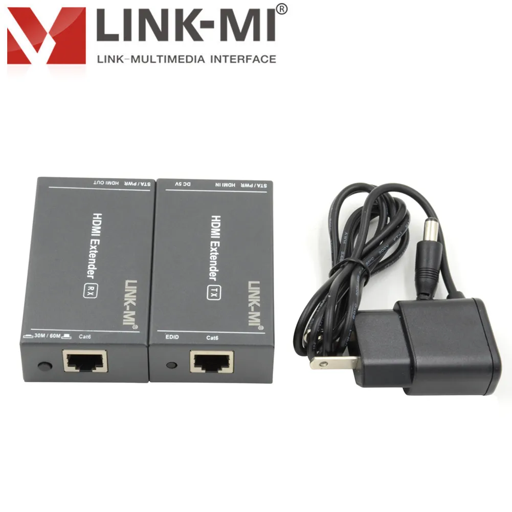 LINK-MI 60M HDMI Extender Full HD 1080P Support EDID 3D POE Video Audio Transmitter Receiver