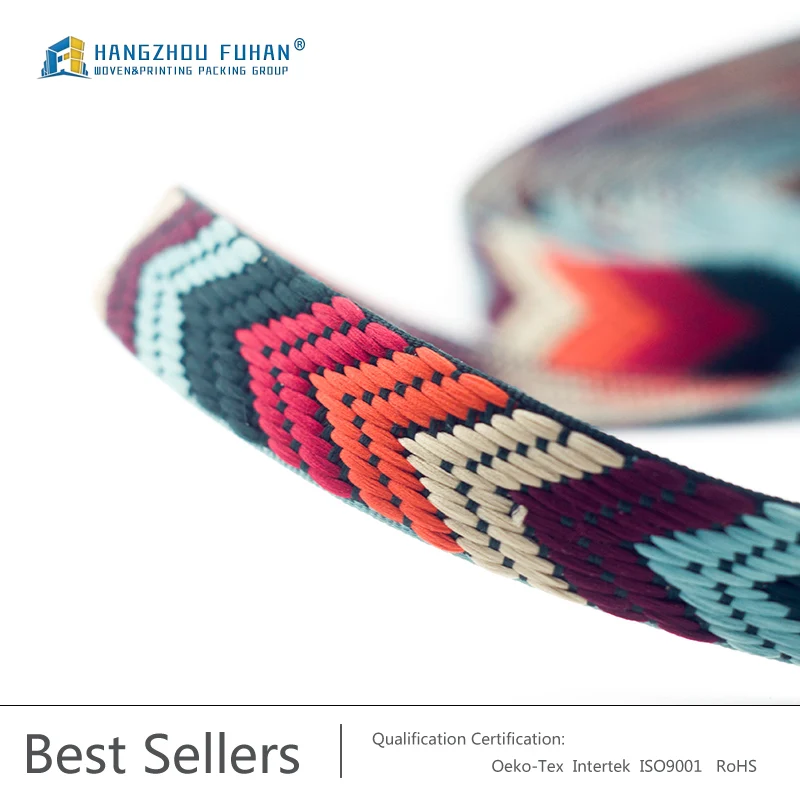 Oeko-Tex-standard Custom Embroidered Woven Jacquard Ribbon
