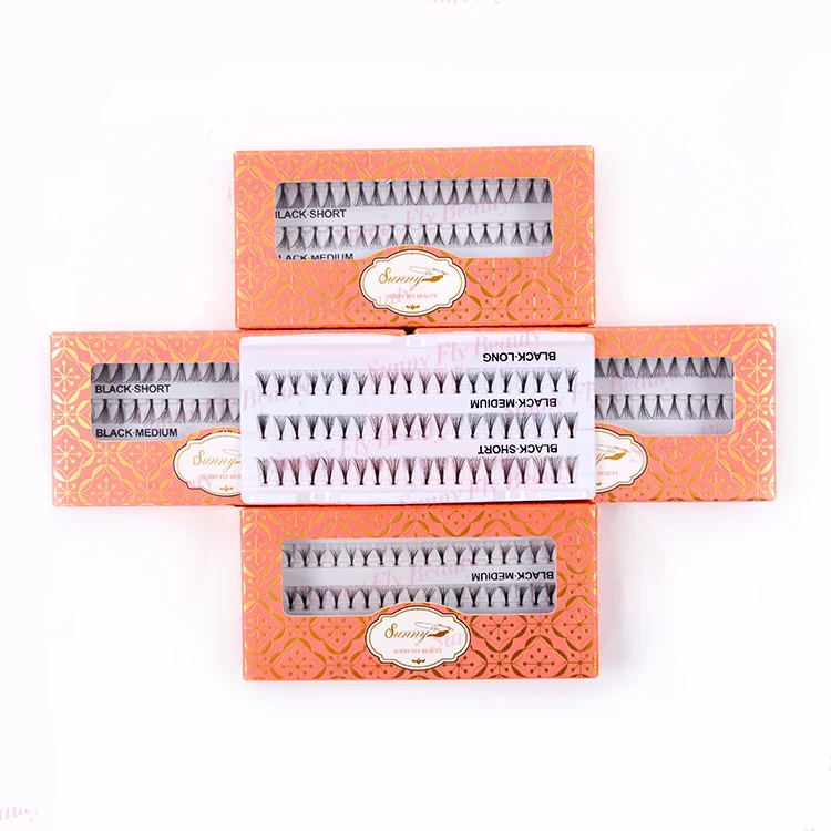 
OEM mink individual 5d flare cluster pre made fans lashes extension 