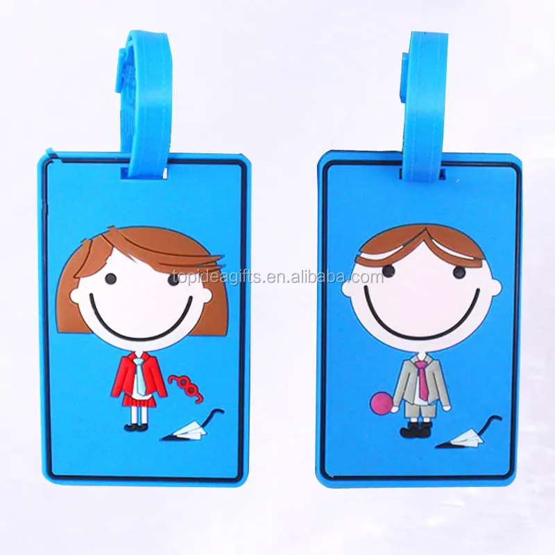 Export 2018 new design customized pvc soft rubber pvc kids shaped luggage tags