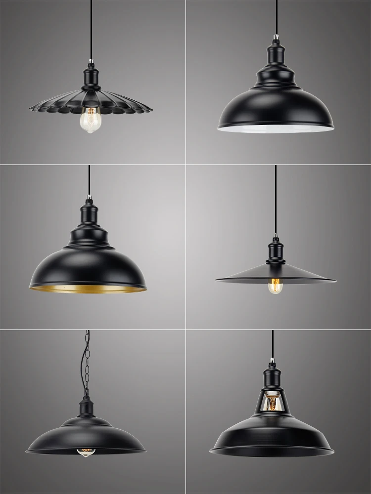 Простой дизайн, деревенский черный винтажный подвесной светильник, промышленный потолочный светильник
