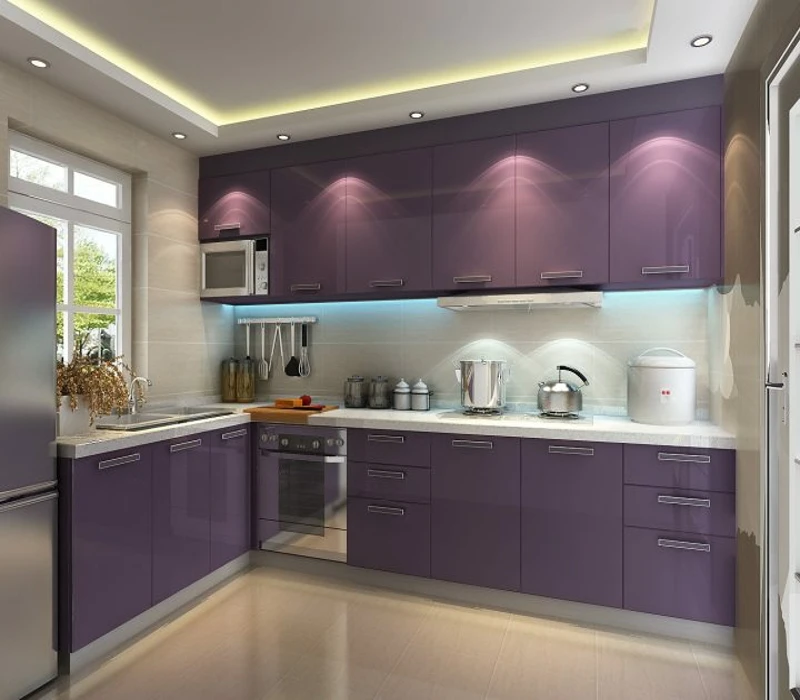 
GuangZhou Bomei Manufacturers Imported Painting Kitchen Cabinet For The Project Simple Design 