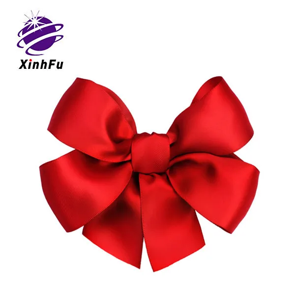 wholesale customized all kinds of size,shape outdoor red ribbon bow for packing gifts box for Christmas