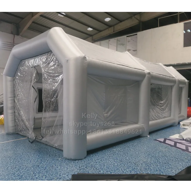 free door shipping portable inflatable spray booth for car paint, giant inflatable spray tent with filter system