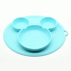 New Kids Platesmat Suction Baby Silicone Plates for Toddlers Dishes