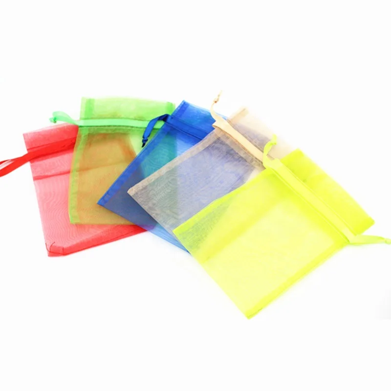 Custom logo organza drawstring gift bags sachet bags for lavender