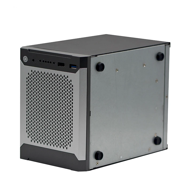 Мини-корпус для процессора Intel J1900 nas, 4 отсека, USB3.0/USB2.0 SATA/SAS , 4 жестких диска, сервер хранения для настольного компьютера