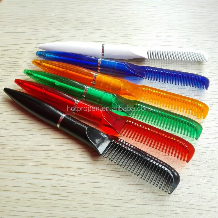 Hotel novelty personalize Promotional Transparent Comb Oil ball pen with Custom LOGO