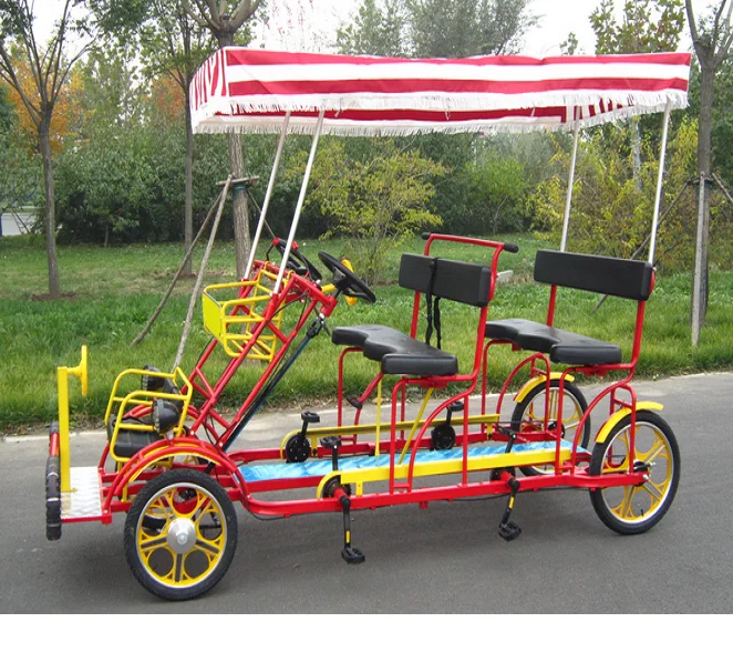 Best-selling factory outlet 4-person surrey sightseeing tandem bike bicycle bicicletas
