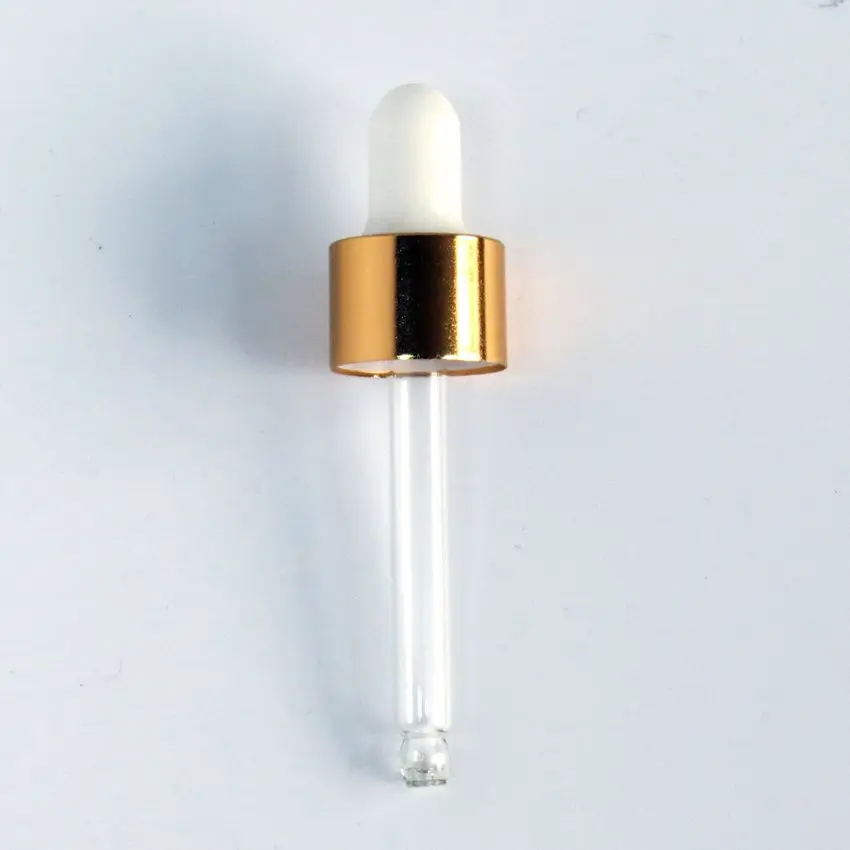 essential oil packaging glass pipette silicone rubber bulb aluminum hole cap dropper