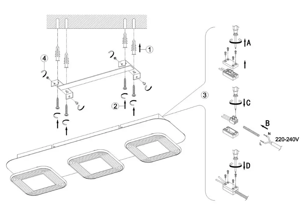 
15W LED ceiling lamp in warm white 3000K indoor lamp 