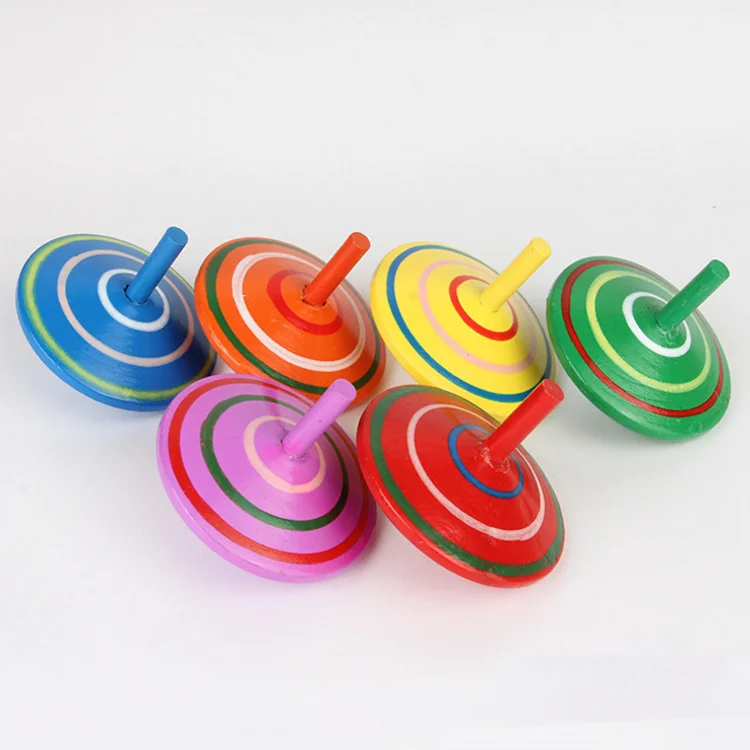 Exquisite Painting Promotional Toy Classic Colorful Spinning Top