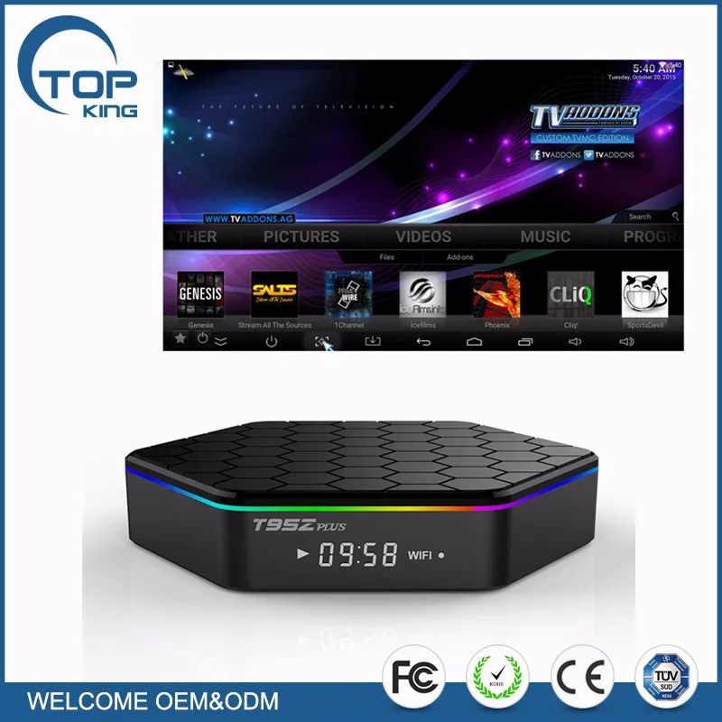 T95Z Плюс S912 2 ГБ + 16 ГБ Окта основные Android 6.0 TV Box КОДИ 17 2.4/5 ГГц двойной WIFI