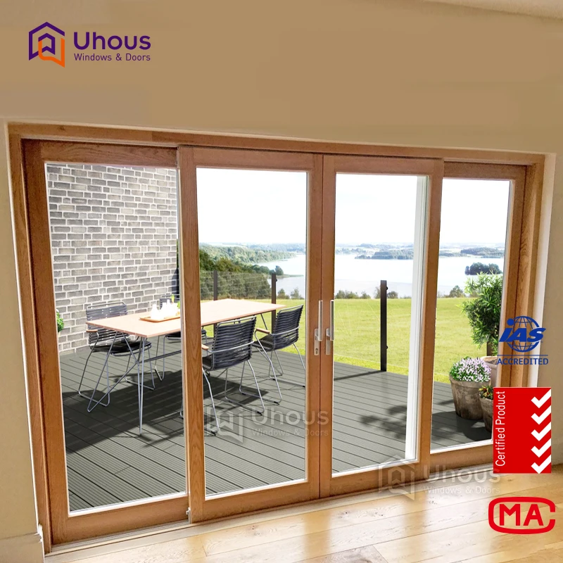 Lowe tempered glazing soundproof stacking sliding glass door for living room
