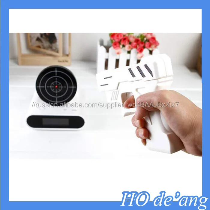 Hogift Cretive из светодиодов цифровой стрелялки Gun будильник / настольные часы / подарок будильник