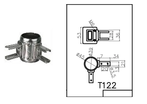 38 мм/41 мм крестообразный фитинг, стальные Трубопроводные фитинги