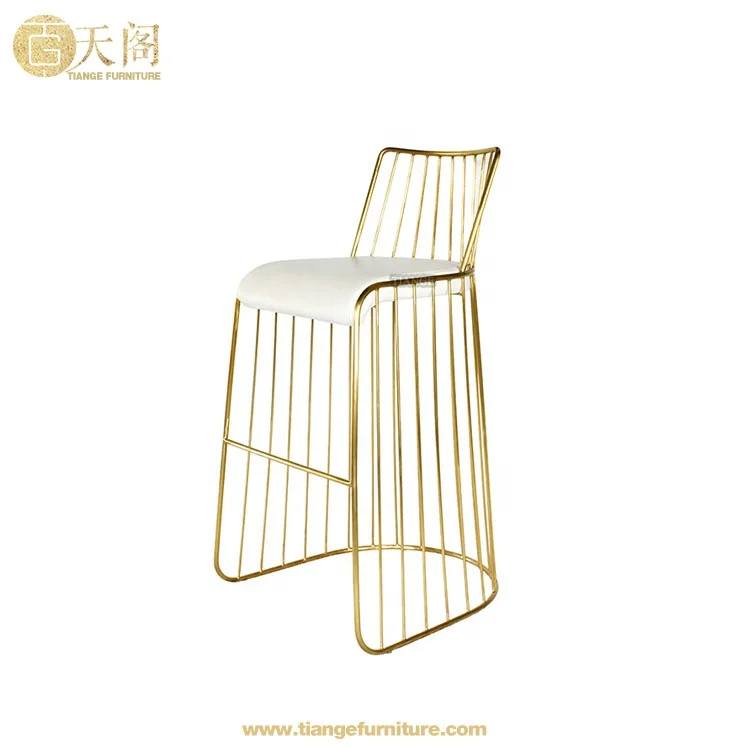 Барный стул с вуалью для невесты Hashleich из нержавеющей стали с золотой проволокой и подушкой