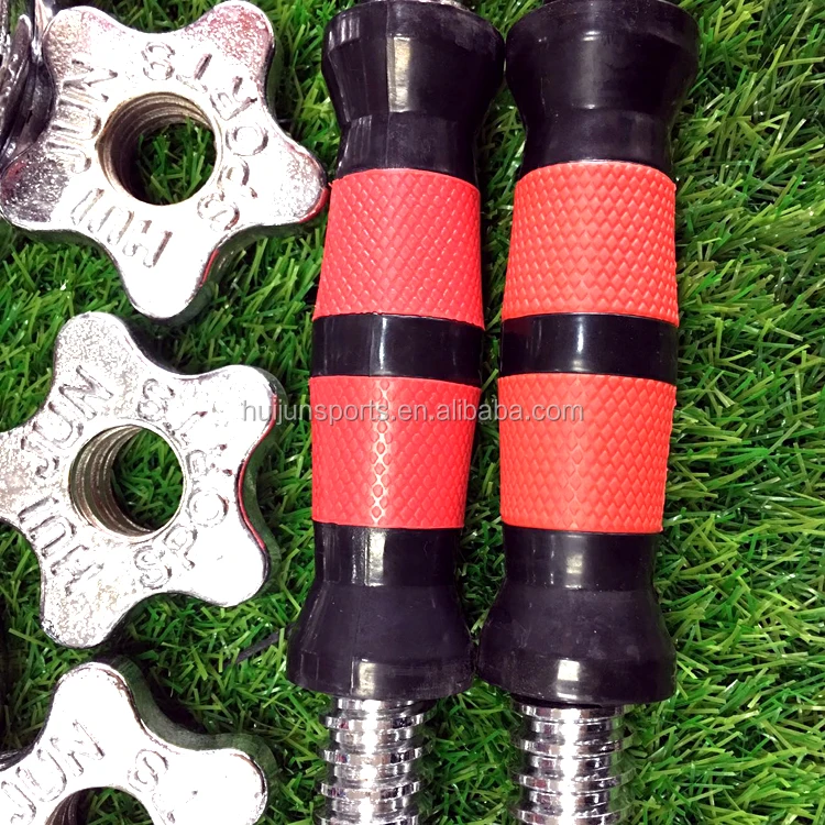 HJ-A047 High Quality HUIJUN Adjustable 10kg Dumbbell Set Gym Fitness Equipment Chrome Dumbbell rubber coated handle