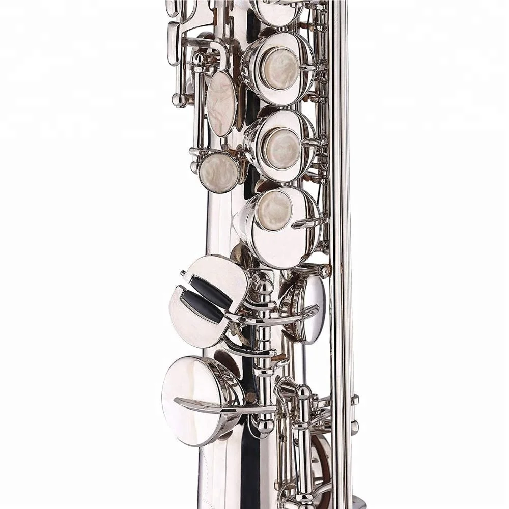 
Soprano Saxophone Straight B Flat Bb Nickel Silver 