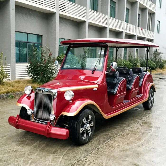 8 12 Seats Battery Powered Tourist Sightseeing Antique Classic  shuttle Electric Car Roadster