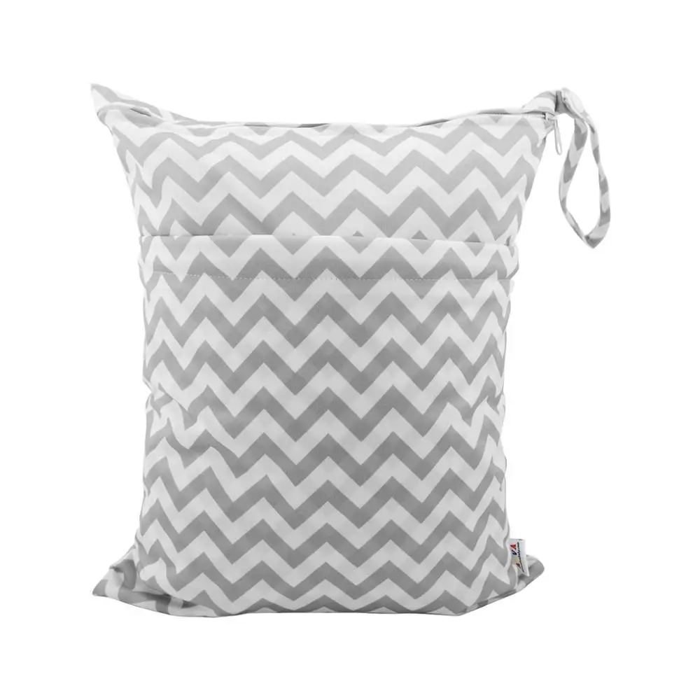 Cloth Diaper Wet Dry Bags Waterproof Reusable with Two Zippered Pockets|Travel,Beach,Pool,Daycare,Soiled Baby Items Yoga,Gym Bag