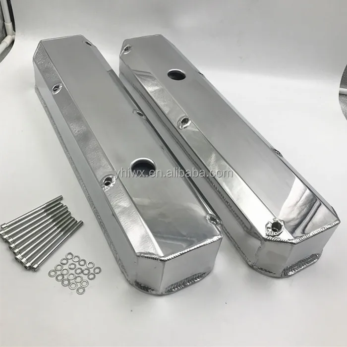 Chrysler Small Block Fabricated chrome valve covers engine