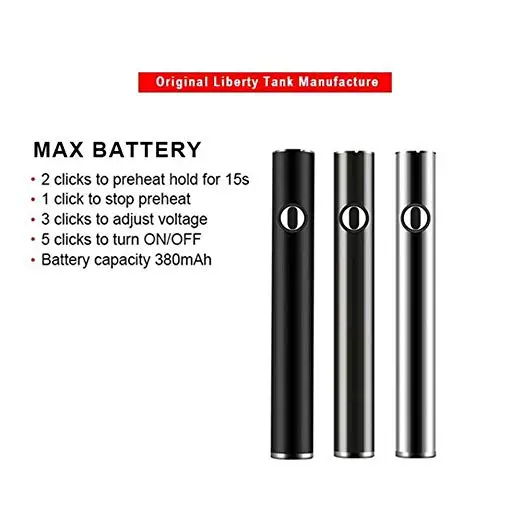 
380mAh china Pre-heating Variable Voltage Battery preheat vape pen battery in stock 
