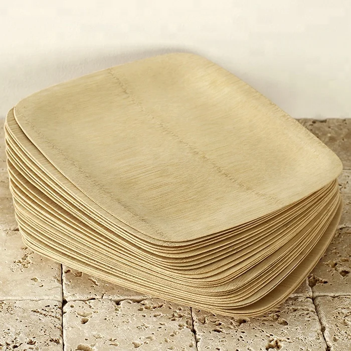 
Compostable Latest Biodegradable Disposable Square Round Wooden Bamboo Plates 