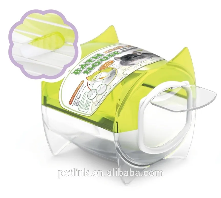 
Pet ProdUct Plastic Green And Transparent Box Chinchilla Bathing House For Sale 
