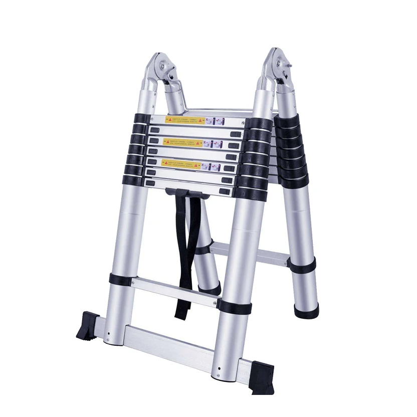 Double Telescopic Ladder 2.5+2.5 Meters Aluminium Aluminum Industrial Free Spare Parts,return and Replacement Supermarket 5m