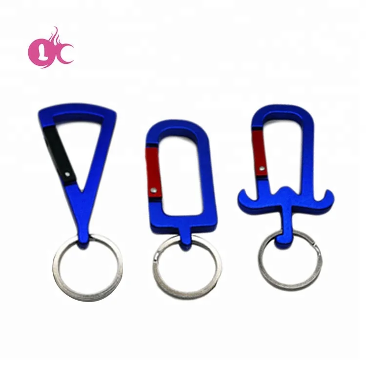 
Factory price hot sale promotion gift advertising gift souvenir keychain aluminum metal key carabiner with ring 