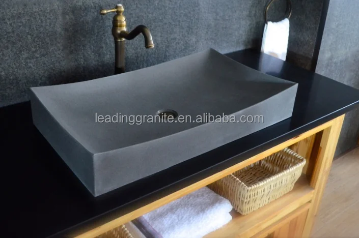 China blue limestone wash basin natural stone wash basin