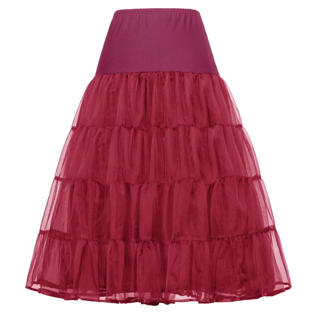 
Grace Karin Retro Vintage 2-Layers Voile Red Dress Crinoline Bridal Underskirt Petticoat CL010638 