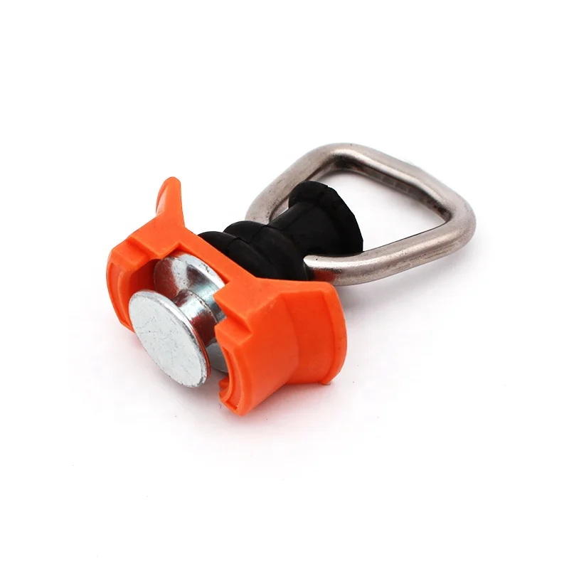 
High quality plastic base Single Stud Fitting with stainless steel D ring&S Hook 