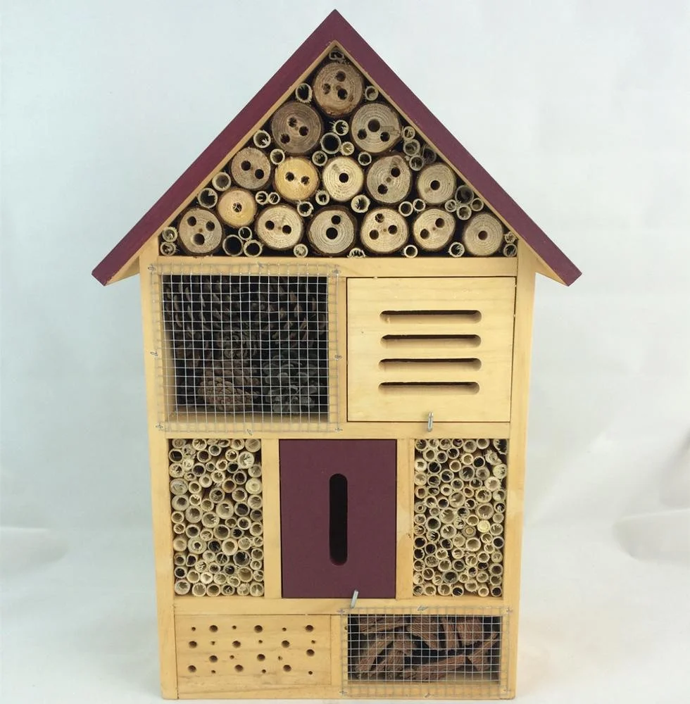 Natural Wooden Insect Hotel Bee Bug House/Hotel