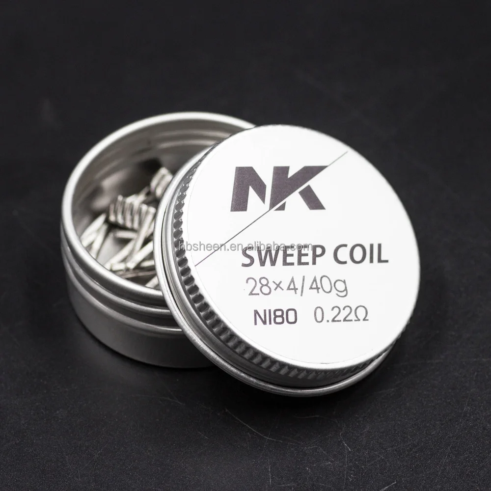 
Sweep coil/ quad fused clapton coil for RDA 28*4/40 double coil 0.11ohm hugh cloud and better flavor 