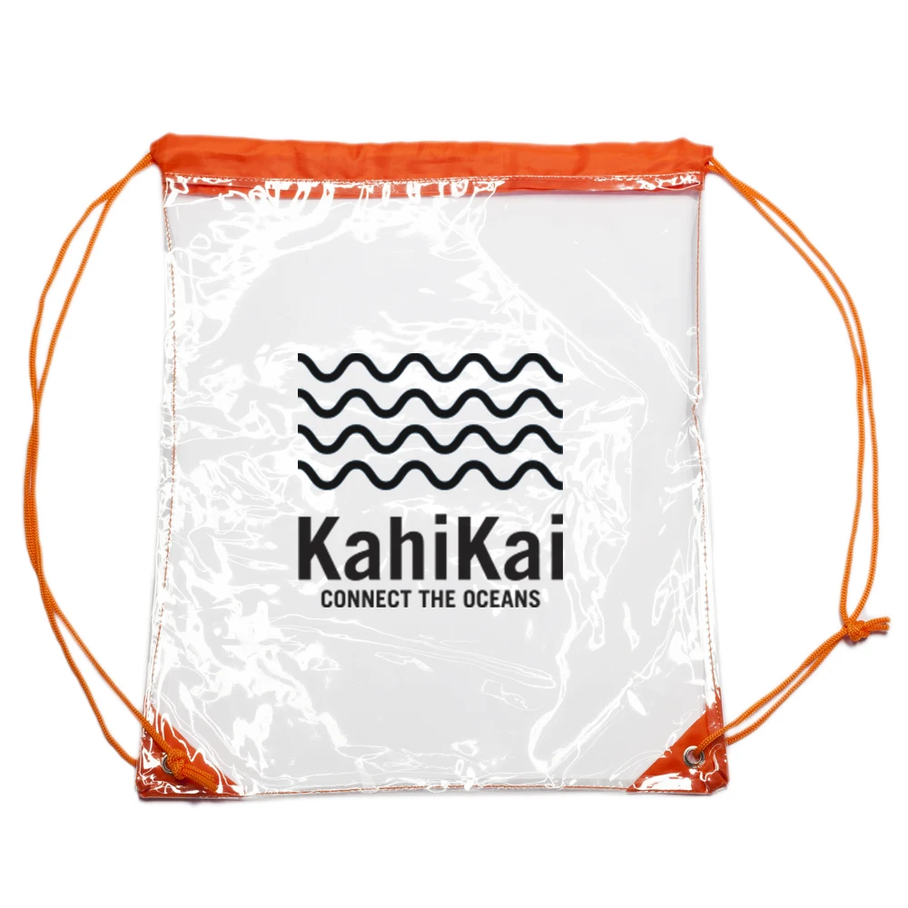 Stock Fashion Promo Clear Drawstring Plastic Make-Up Dust Backpack