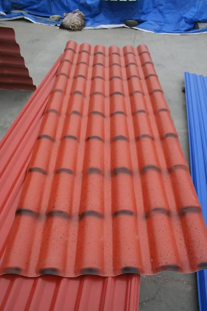 
JIELI Roma Anti UV waterproof pvc roma roof sheet tile roof colored PVC roof tile 