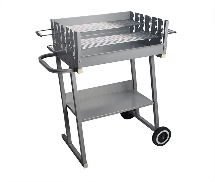 Outdoor Stainless Steel  Commercial Charcoal Japanese BBQ Grill with Wheel