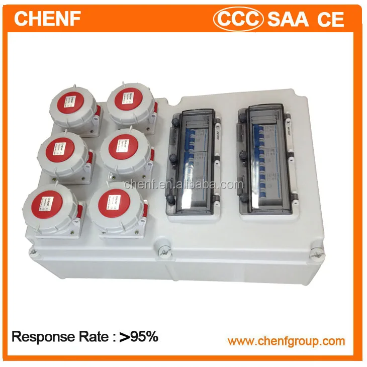 Индивидуальные IP67 CE мобильные распределительные платы, Европа, уличная Временная розетка управления питанием, 6 каналов