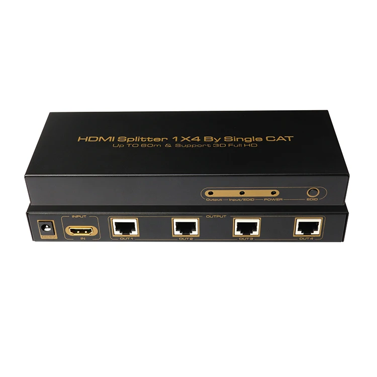 4 Port hdmi extender HDMI Splitter with rj45 output over Single Cat5e/6/7 1080P