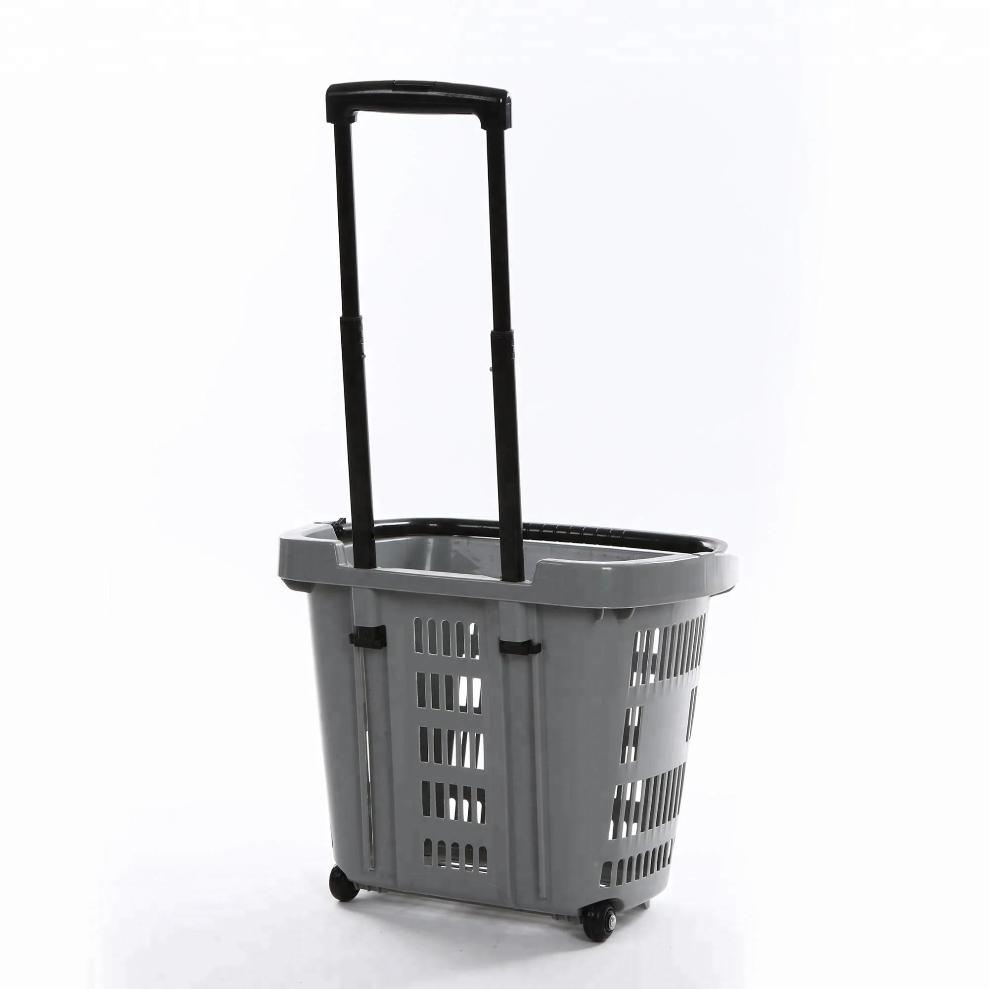Rolling Shopping Basket with Telescopic Handle