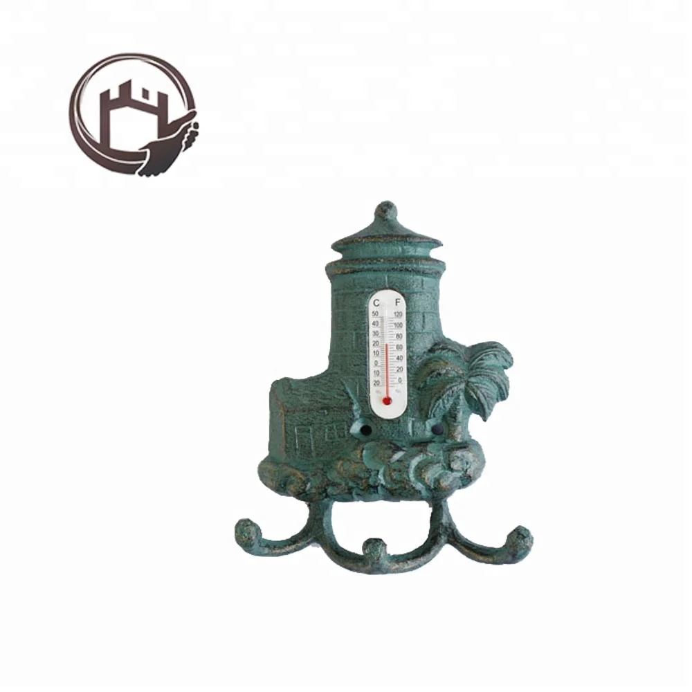 Decorative outdoor and indoor red mercury thermometer with large display