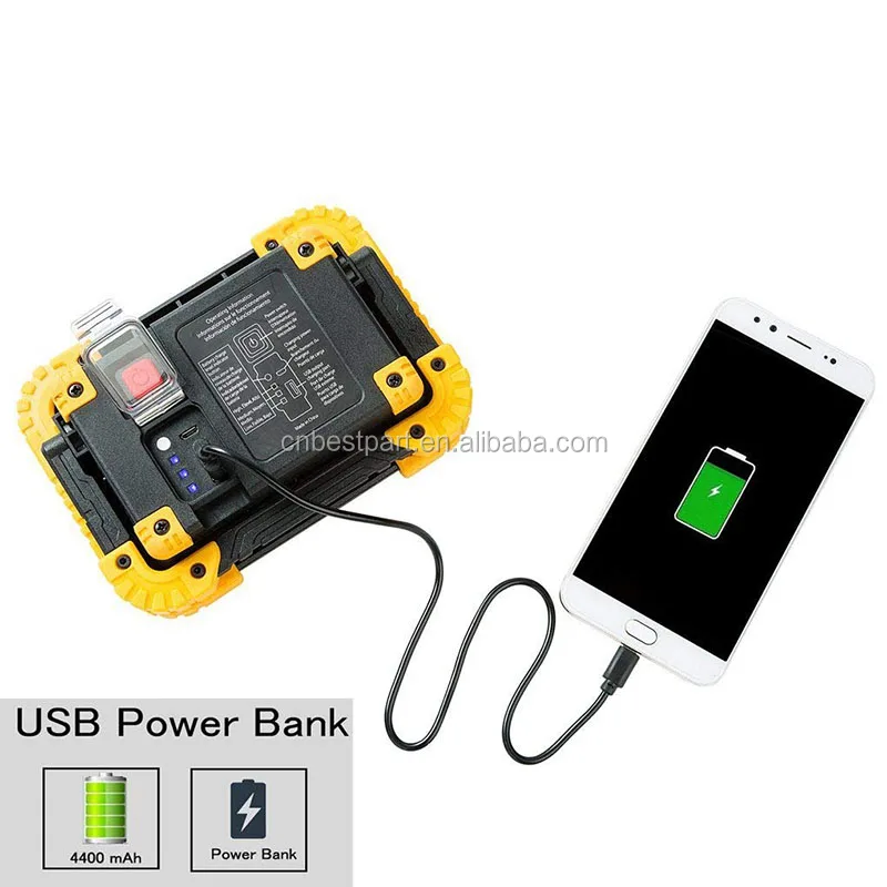 4400mAh 10W COB LED Work LIght Inspection Light for Car Truck Camping Construction Emergency Use with Power Bank function