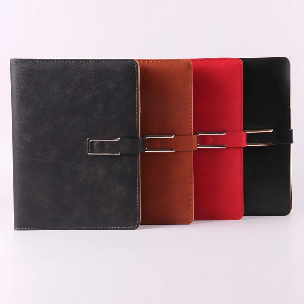 
PU discolored leather multifunctional business notebook custom logo gift box set notebook custom A5 creative notebook 