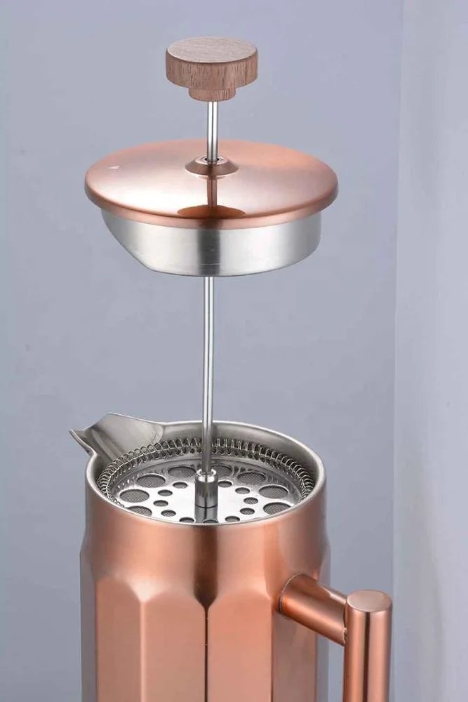 Stainless steel double wall portable maker french press copper coffee press