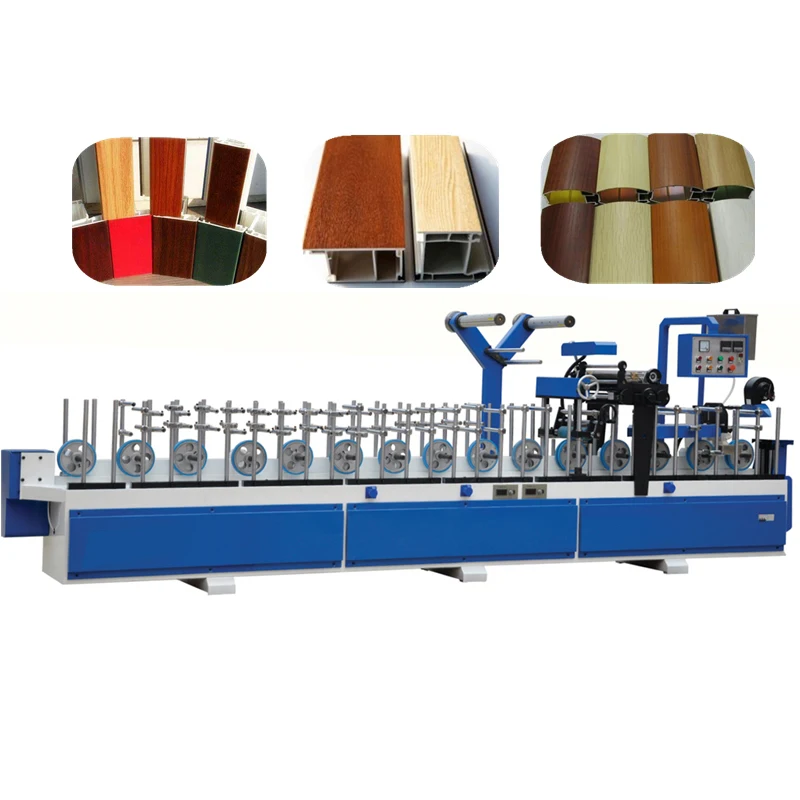 
PVC multifunction cold glue profile wrapping machine in funiture 