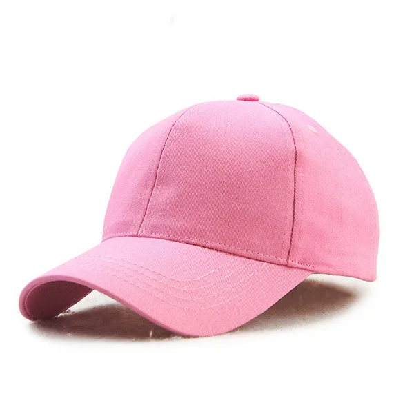 Custom 100% cotton short brim snapback cap 6 panels pink plain baseball caps for ladies