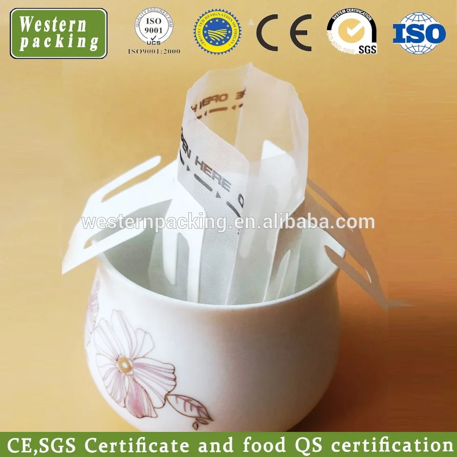 Hanging ear drip tea filter bag